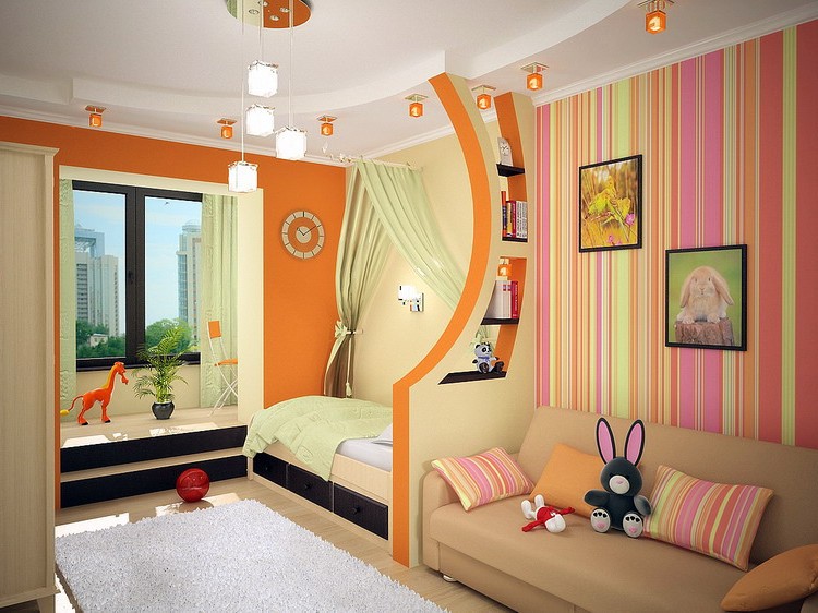 Дизайн однокомнатной квартиры с детской